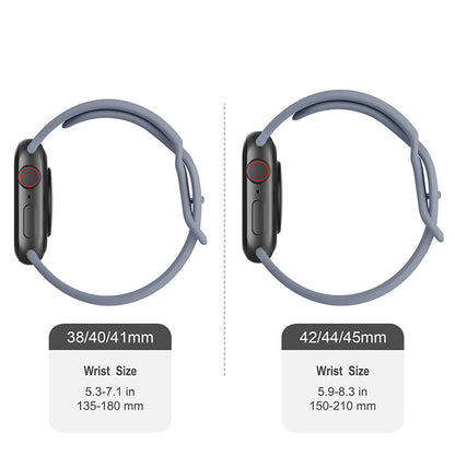 Silicone Sports Band Stardust Grey with Silver Pin - The Noosa - Compatible with Apple Watch Size 38mm to 41mm-2