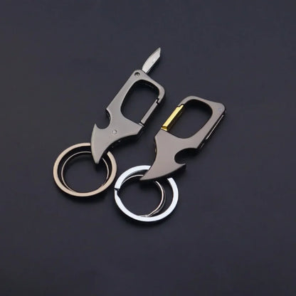 Men's Multifunctional Keychain Bottle Opener Anti-Lost Car Key Ring