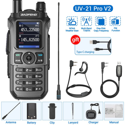 Baofeng UV-21 Pro V2 Wireless Copy Frequency Tri Band Powerful