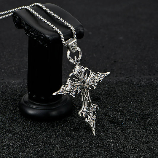 A Fashionable and Personalized Retro Gothic Nail Cross Skull Cross