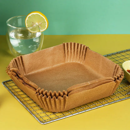 100Pcs Air Fryer Paper Oil Proof Isolation Paper Tray Disposable Non