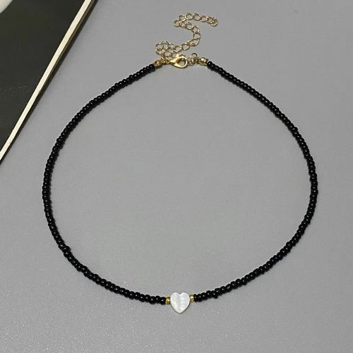 New Nature Shell Love Heart Choker Necklace for Girl Spring Summer