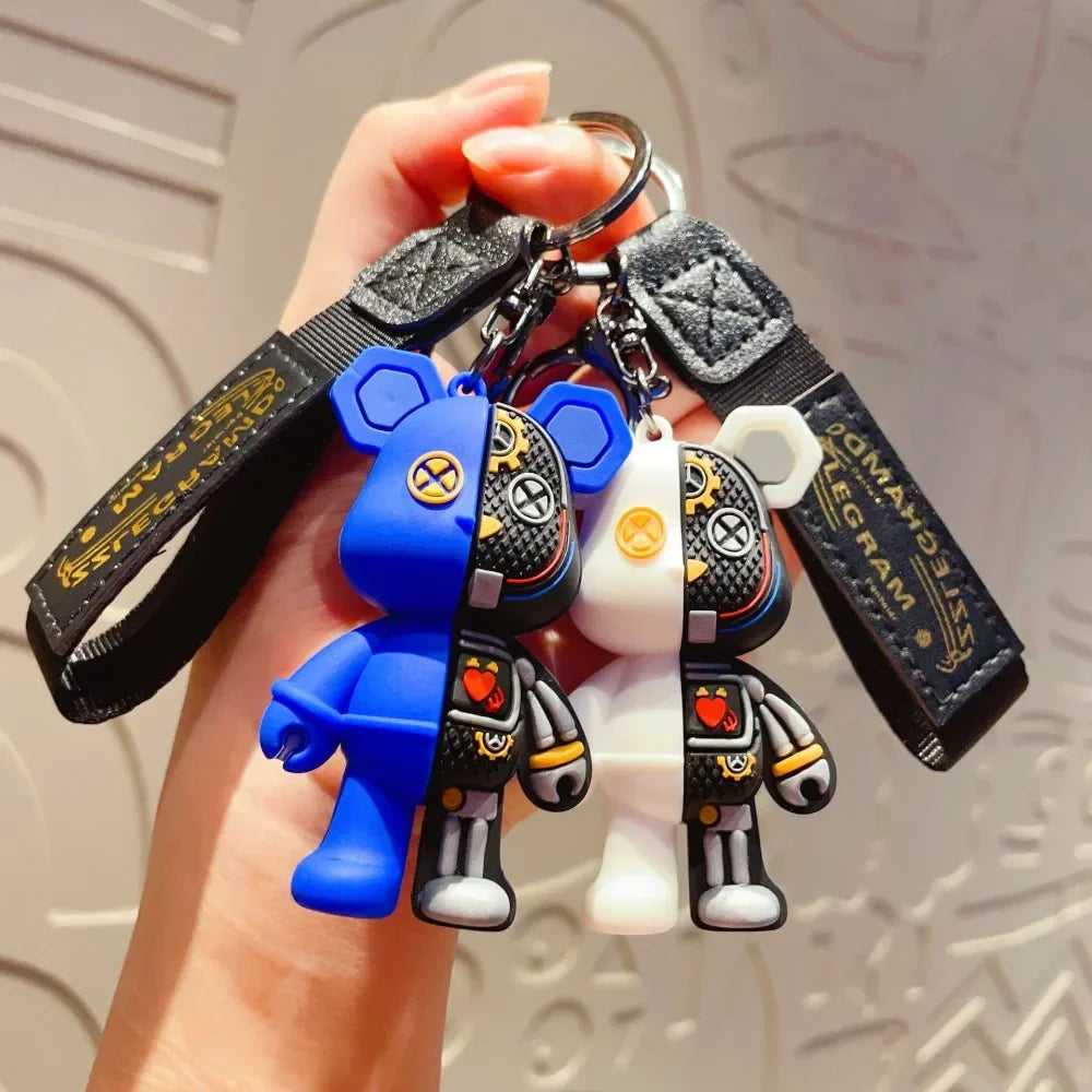Cartoon Simple Mechanical Bear Cute Niche Doll Keychain Chain Bag