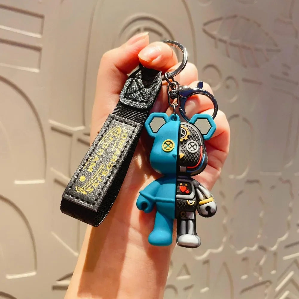 Cartoon Simple Mechanical Bear Cute Niche Doll Keychain Chain Bag