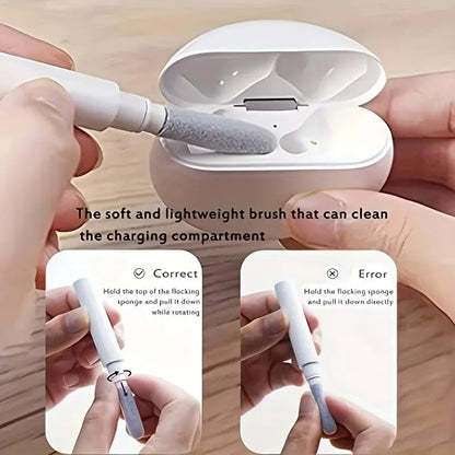 3-in-1 Small Bluetooth Earbud Cleaning Tool Multi-function Cleaning