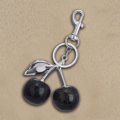Delicious Red Fruit Crystal Cherry Pendant Keychain Suitable for Coach