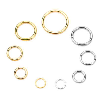 100pcs PVD Never Fade Stainless Steel Open Jump Rings 4 5 6 8 10 mm