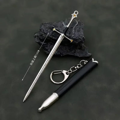 Aragorn Narthil Sword Keychains Medieval Weapon Metal Katana Samurai