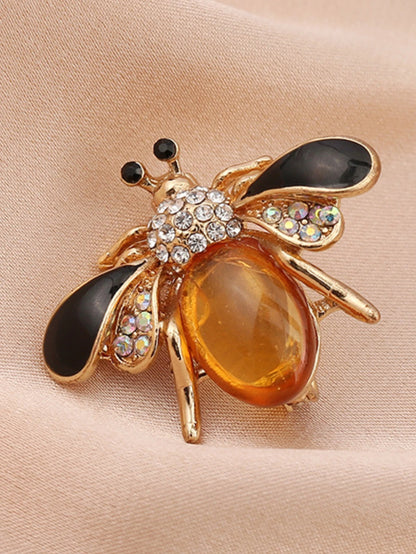 1PC Women's Fashion Trend Personalized Imitation Pearl Bee Brooch Pin
