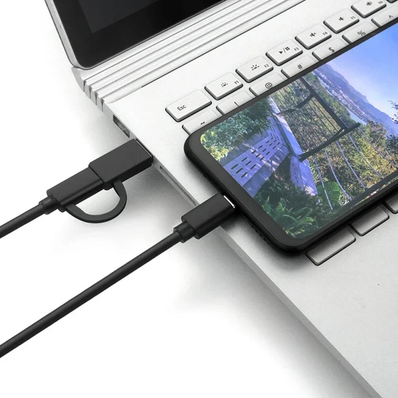Clearance_2 in 1 USB C Cable Fast Charging 10Gbps Data Sync USB A/C