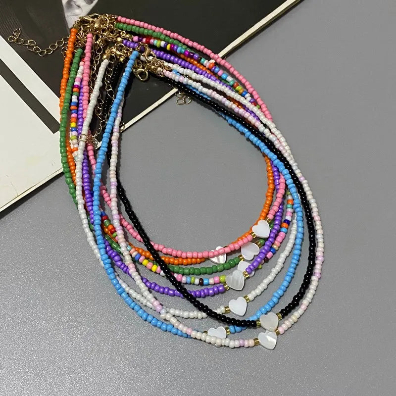 New Nature Shell Love Heart Choker Necklace for Girl Spring Summer