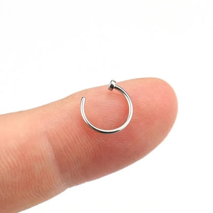 2/6Pcs Fake Nose Rings for Women, 316L Stainless Steel Lip Rings