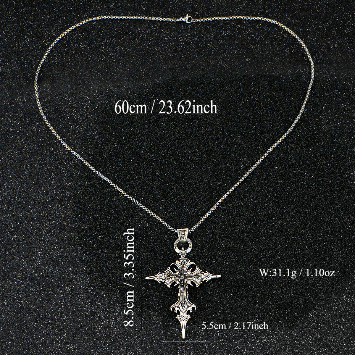A Fashionable and Personalized Retro Gothic Nail Cross Skull Cross