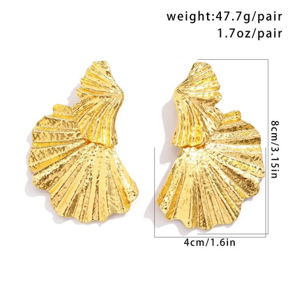 Trendy Classic Ginkgo Leaf Pendant Earrings for Women Exaggerate