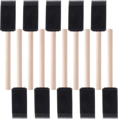 10Pcs Sponge Brush Wooden Handle Watercolor Oil Stain Art Craft