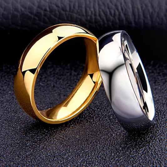 Simple 6mm Titanium Ring Women Men Prevent Allergy High Polished