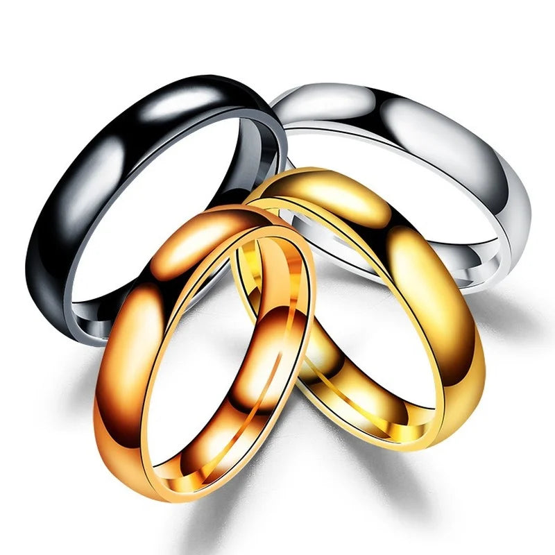 Simple 6mm Titanium Ring Women Men Prevent Allergy High Polished