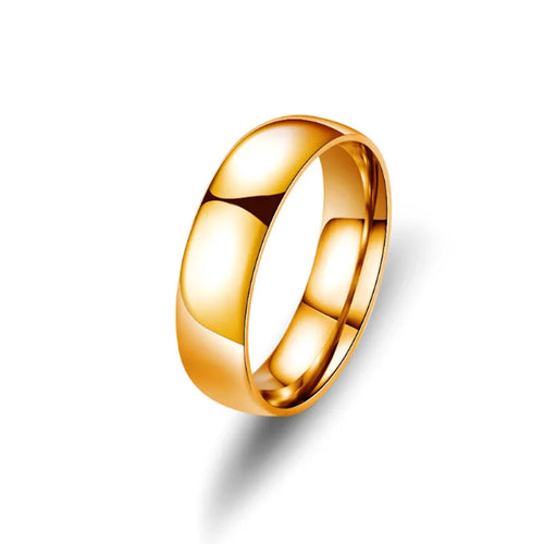 Simple 6mm Titanium Ring Women Men Prevent Allergy High Polished