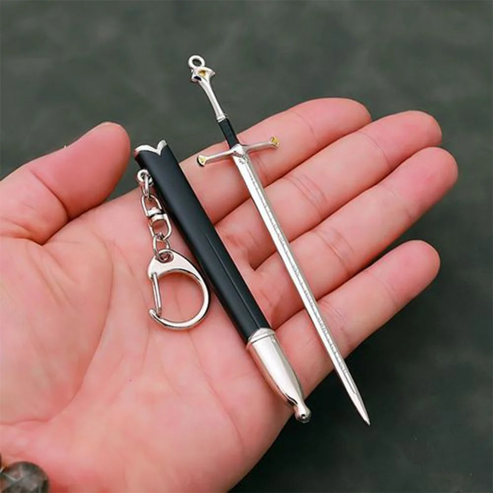 Aragorn Narthil Sword Keychains Medieval Weapon Metal Katana Samurai