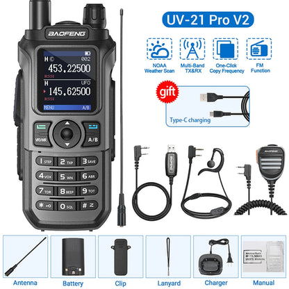 Baofeng UV-21 Pro V2 Wireless Copy Frequency Tri Band Powerful