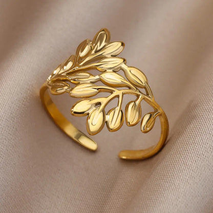 Stainless Steel Rings for Women 2024 Trend New in Gold Color Ring