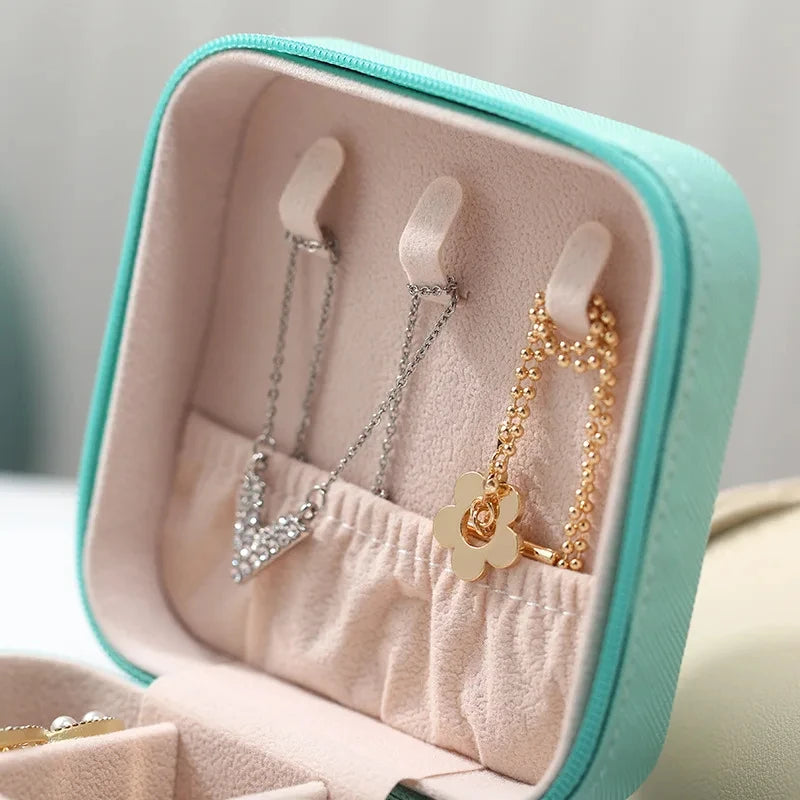 Portable Mini Jewelry Storage Box Travel Organizer Jewelry Case