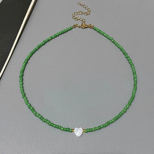 New Nature Shell Love Heart Choker Necklace for Girl Spring Summer