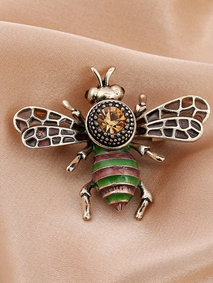 1PC Women's Fashion Trend Personalized Imitation Pearl Bee Brooch Pin