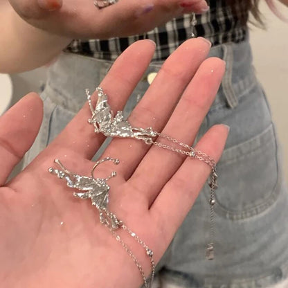 Y2K Irregular Liquid Earrings for Women Silver Color Hip-Hop Punk