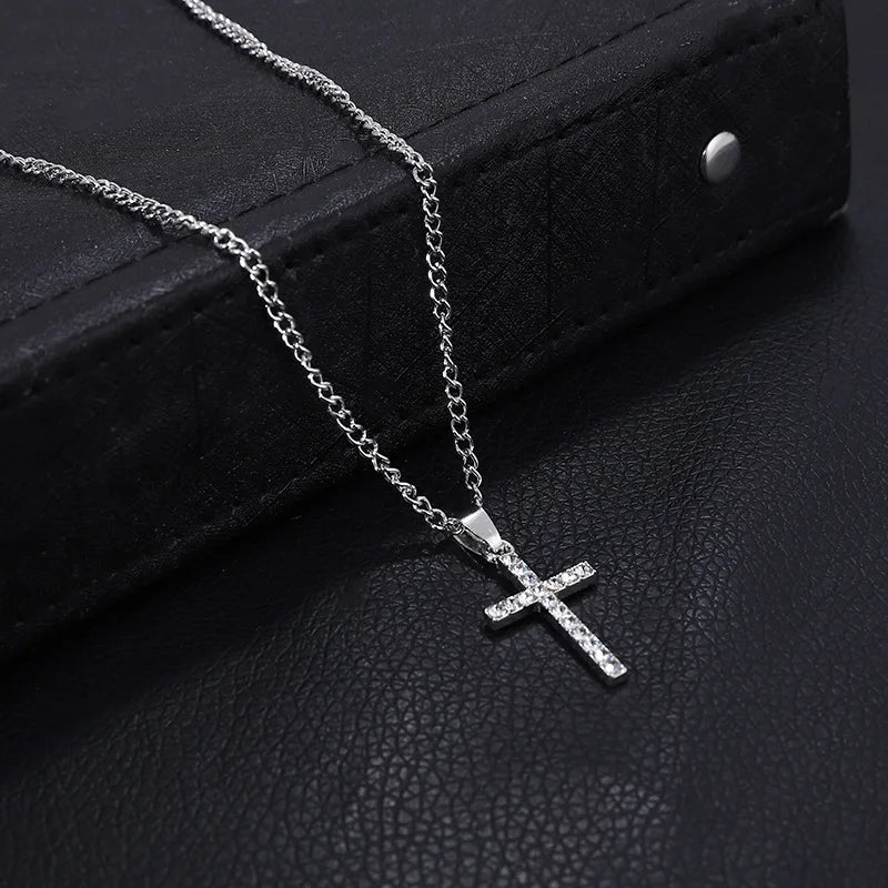 Hot Selling Jewelry Cross Pendant Necklace With Zircon Fashionable And