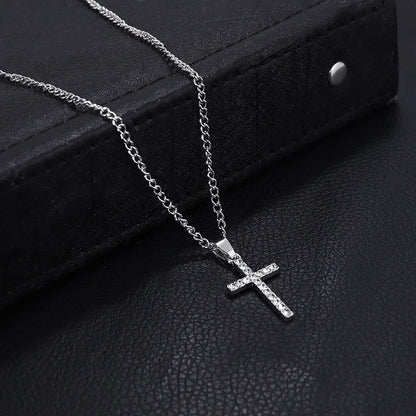 Hot Selling Jewelry Cross Pendant Necklace With Zircon Fashionable And