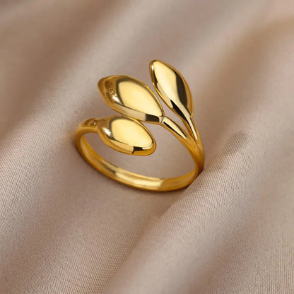 Stainless Steel Rings for Women 2024 Trend New in Gold Color Ring