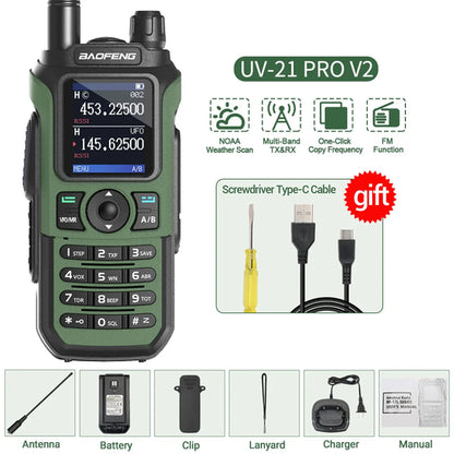 Baofeng UV-21 Pro V2 Wireless Copy Frequency Tri Band Powerful