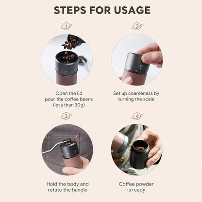 StepUP Coffee Manual Coffee Bean Grinder – Stainless Steel, 7-Burr-1