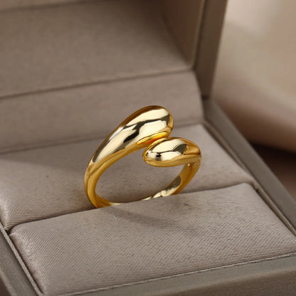 Stainless Steel Rings for Women 2024 Trend New in Gold Color Ring