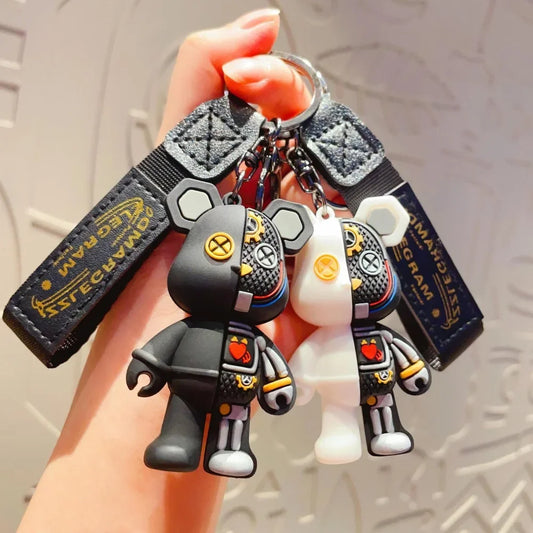Cartoon Simple Mechanical Bear Cute Niche Doll Keychain Chain Bag