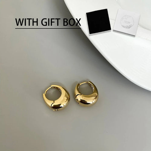 LENNIKOval Elegant Earrings, Women’s 3D Metal Design, Fit for