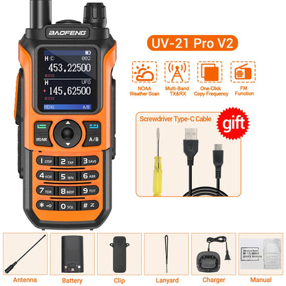 Baofeng UV-21 Pro V2 Wireless Copy Frequency Tri Band Powerful