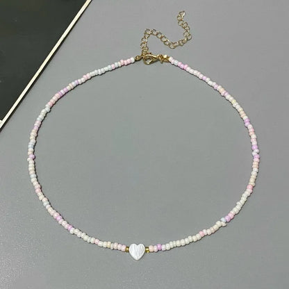 New Nature Shell Love Heart Choker Necklace for Girl Spring Summer