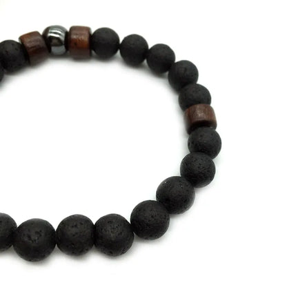 Unique Natural Lava Stone Bracelet For Men 8mm Beads Healing Strand