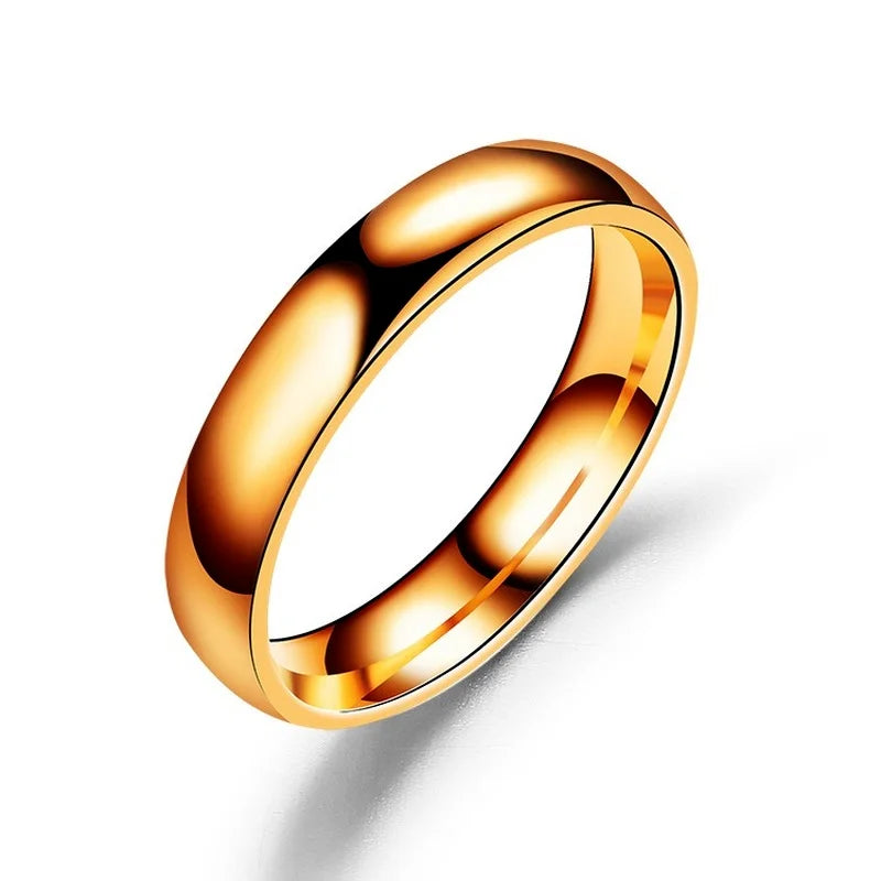 Simple 6mm Titanium Ring Women Men Prevent Allergy High Polished