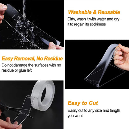 1/3/5M Traceless And Reusable Waterproof Double-sided Tape Nano Tape,