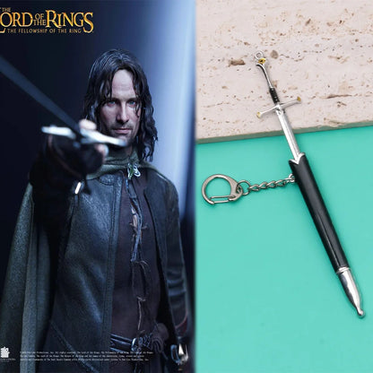 Aragorn Narthil Sword Keychains Medieval Weapon Metal Katana Samurai