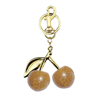 Delicious Red Fruit Crystal Cherry Pendant Keychain Suitable for Coach