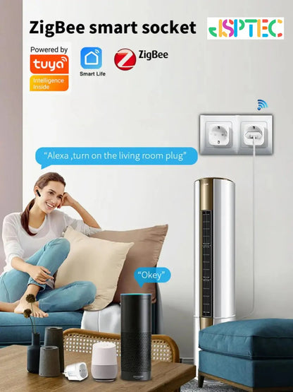 Tuya Smart Plug Zigbee EU 16A/20A Smart Socket With Power Monitor