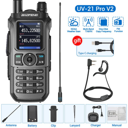 Baofeng UV-21 Pro V2 Wireless Copy Frequency Tri Band Powerful