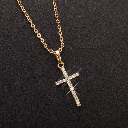 Hot Selling Jewelry Cross Pendant Necklace With Zircon Fashionable And