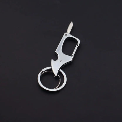 Men's Multifunctional Keychain Bottle Opener Anti-Lost Car Key Ring