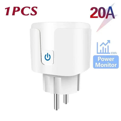 Tuya Smart Plug WiFi Smart Socket EU 16A/20A With Power Monitoring