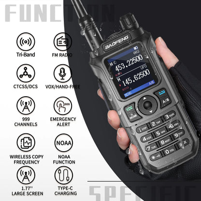 Baofeng UV-21 Pro V2 Wireless Copy Frequency Tri Band Powerful